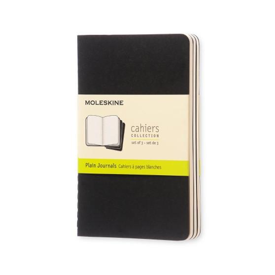 Moleskine Cahier 3pk Black Pocket Plain