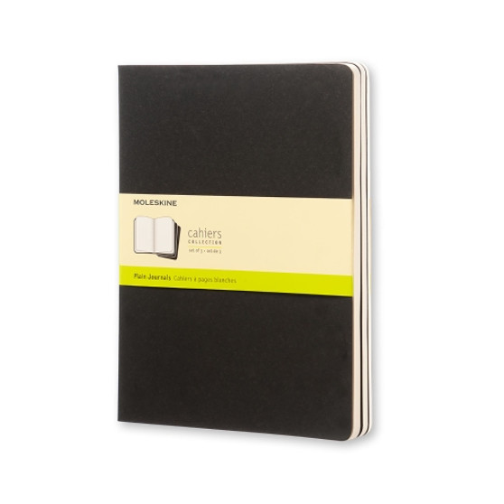 Moleskine Cahier 3pk Black Xl Plain