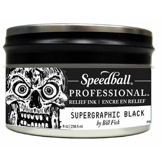 Speedball Professional Relief Ink 8oz Supergraphic Black