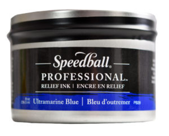 Speedball Professional Relief Ink 8oz Ultramarine Blue