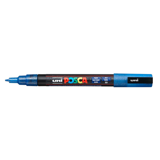 POSCA Acrylic Paint Marker PC-3M Fine Glitter Blue