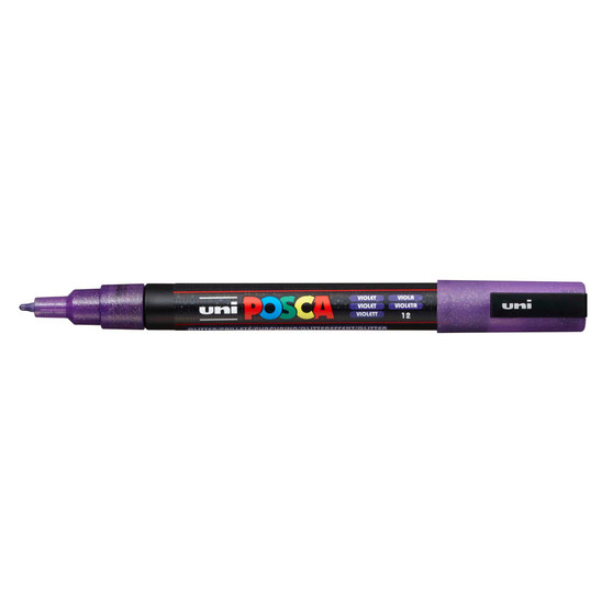 POSCA Acrylic Paint Marker PC-3M Fine Glitter Violet