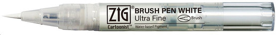 Kuretake Zig Cartoonist Ultra Fine Brush Pen in Opaque White