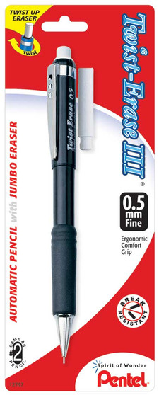 Pentel Twist Erase III Mechanical Pencil 0.5mm Black