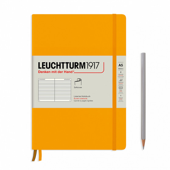 Leuchtturm 1917 Soft Cover Medium A5 Ruled Rising Color Rising Sun