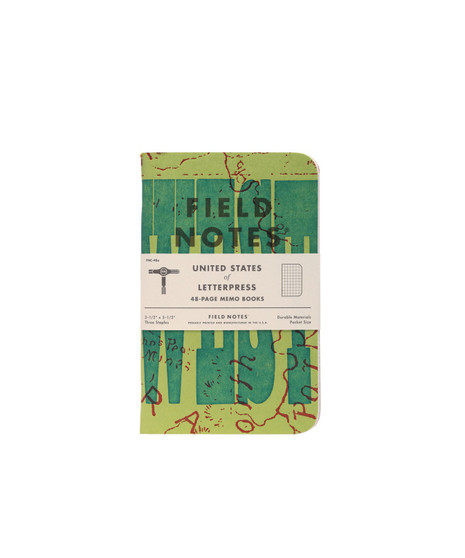 Field Notes United States of Letterpress Limited Edition - Pack A 3.5X5.5" 3 Pocket Grid