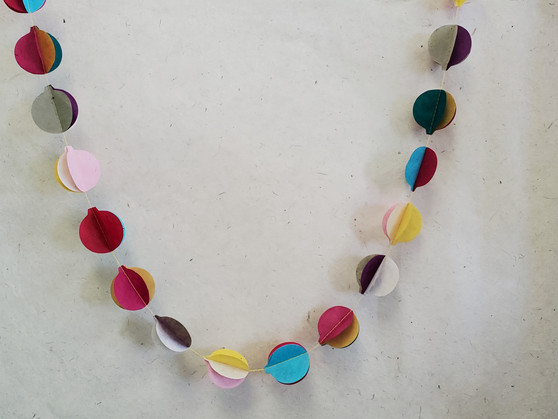 Paper Garland 3D Balls Multi-color