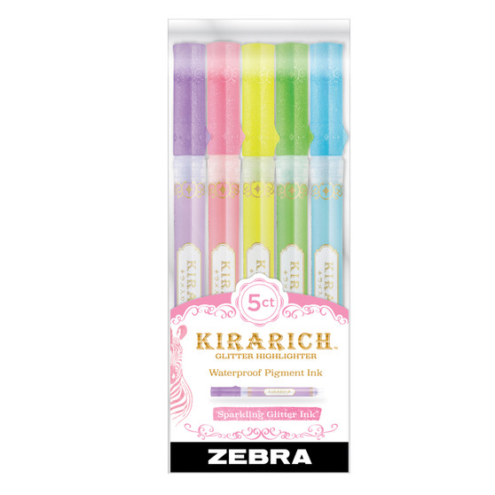 Zebra Kirarich Glitter Highlighter Marker Set