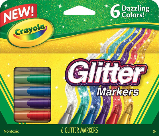 Crayola Glitter Markers 6-Color Set