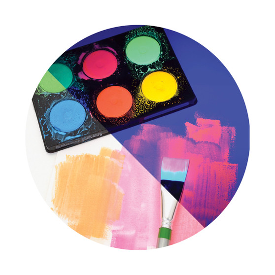 Micador Dark Arts Neon Glow Washable Paint Disk 6 Pack