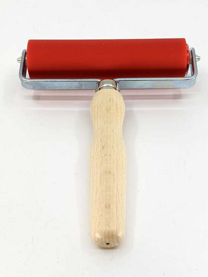 ABIG Brayer Inking Roller 30mm x 120mm Wide with Beechwood Handle