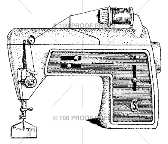 100 Proof Press Rubber Stamp Sewing Machine