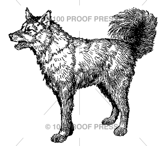 100 Proof Press Rubber Stamp Wolf