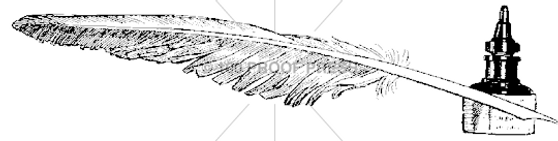100 Proof Press Rubber Stamp Feather Pen and Ink