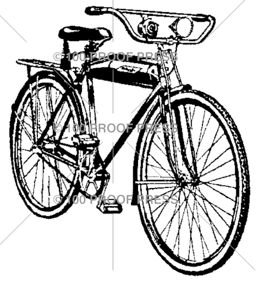 100 Proof Press Rubber Stamp Vintage Bike