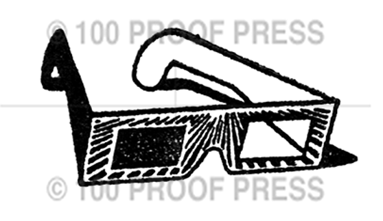 100 Proof Press Rubber Stamp 3D Glasses