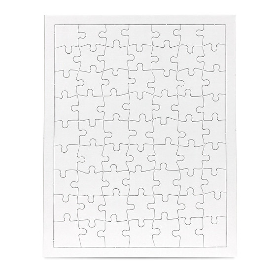 Hygloss Rectangular Blank Puzzle 9 1/2" x 12" 63 Piece - 6 Pack