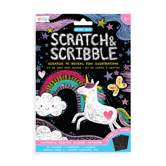 OOLY Mini Scratch & Scribble Art Kit Funtastic Friends