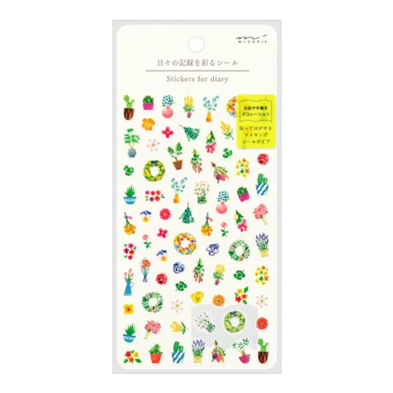 Midori Stickers for Daily Diary Records Flowers