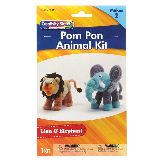 Creativity Street Pom Pon Elephant & Lion Kit