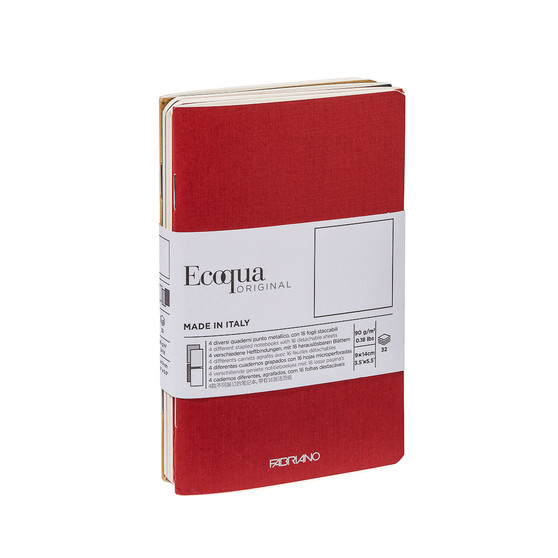 Fabriano Ecoqua Original Pocket Notebook 4 Set Blank Fall Colors