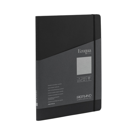 Fabriano Ecoqua Plus Hidden Spiral-Bound Notebook A4 Dot Black