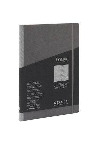 Fabriano Ecoqua Plus Fabric-Bound Notebook A4 Dot Gray