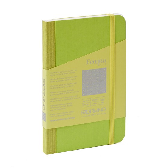 Fabriano Ecoqua Plus Fabric-Bound Notebook 3.5X5.5 Dot Lime