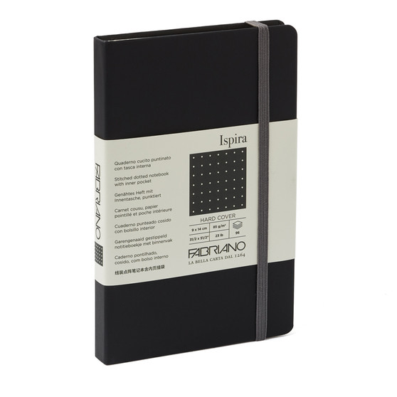 Fabriano Ispira Hard-Cover Notebook Dot 3.5x5.5 Black