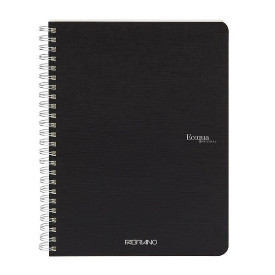 Fabriano Ecoqua Original Spiral-Bound Notebook Lined A5 Black