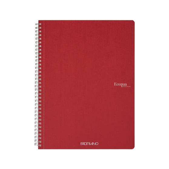 Fabriano Ecoqua Original Spiral-Bound Notebook Blank A4 Cherry