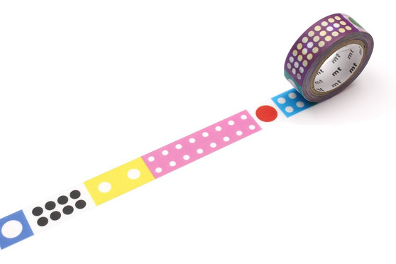MT Washi Tape 15mm Kapitza Polka Dot Ice