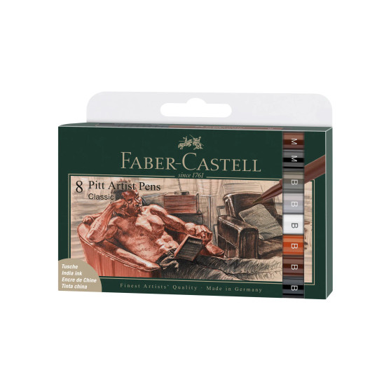Faber-Castell Pitt Artist Pen Brush Set of 8 Classic