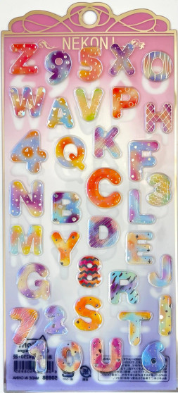 BC Mini Nekoni Stickers Crystal Gel Rainbow Letters