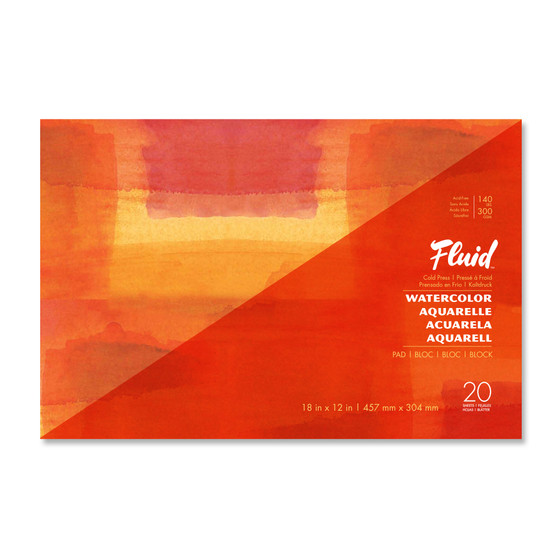 Fluid Watercolor Paper 20 Sheet Pad 12x18"