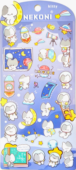 BC Mini Nekoni Stickers Space Cat