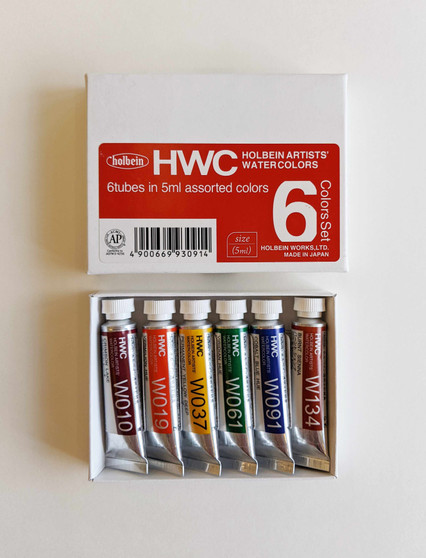 Holbein Watercolor Set of 6 5ml Colors