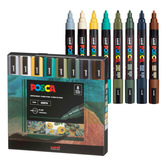 POSCA Paint Marker Medium 8 Color Set Earth