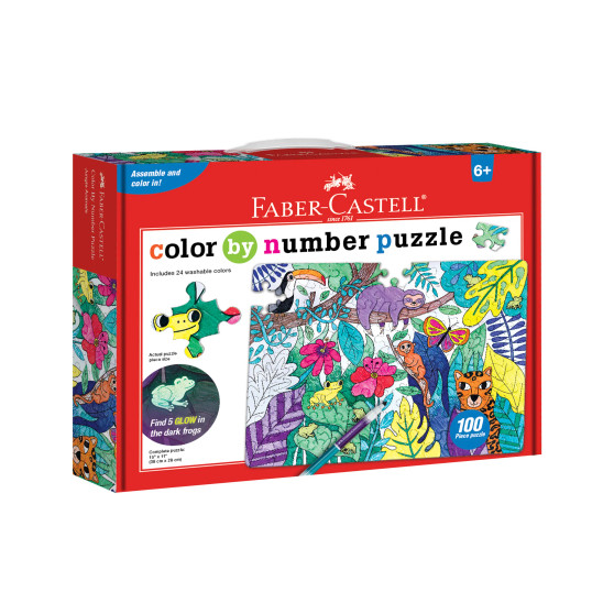 Faber-Castell Color by Number Puzzle Jungle Animals