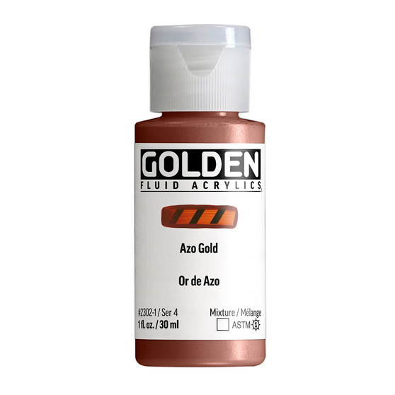 Golden Acrylic Fluid 1oz Azo Gold