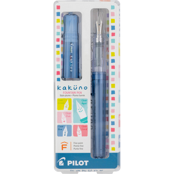 Pilot Kakuno Fountain Pen Translucent Blue Fine