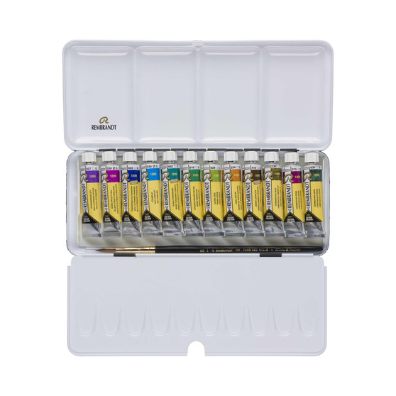 Rembrandt Watercolour Metal Tin 12 Tube Set Granulating Colors