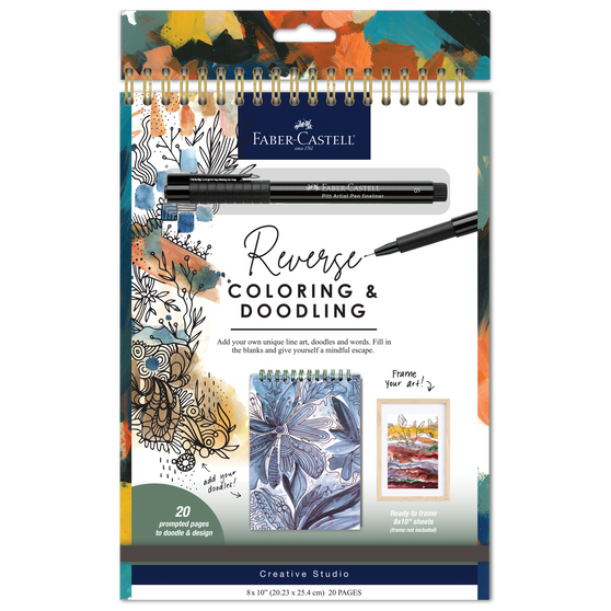 Faber-Castell Creative Studio Reverse Coloring & Doodling Book Neutrals