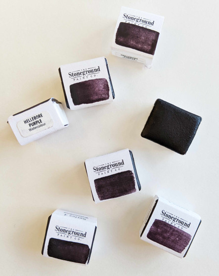 Stoneground Paint Watercolor 1/2 Pan Hellebore Purple