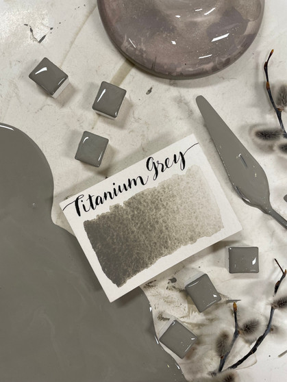 Stoneground Paint Watercolor 1/2 Pan Titanium Grey Stoneground Paint Watercolor 1/2 Pan Titanium Grey