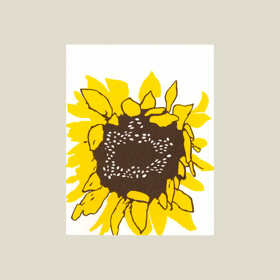 Kinaloon Screen Printed Card Sunflower