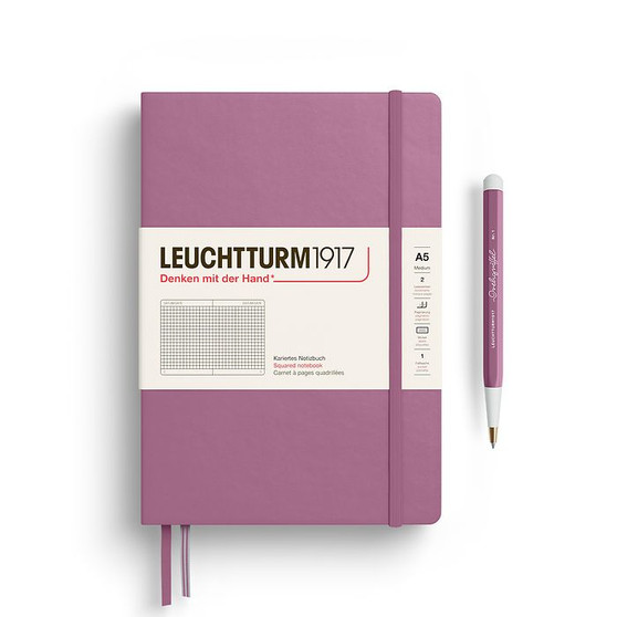 Leuchtturm 1917 Notebook Hardcover Medium (A5) Grid Dusty Rose