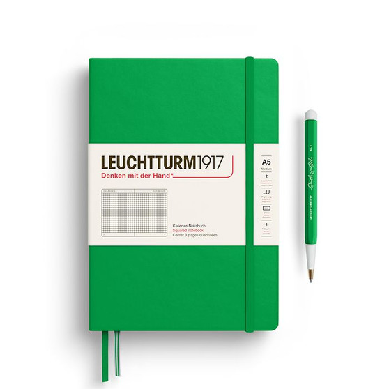 Leuchtturm 1917 Notebook Hardcover Medium (A5) Grid Spring Leaf