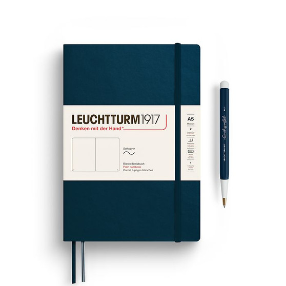 Leuchtturm 1917 Notebook Softcover Medium (A5) Blank Deep Sea