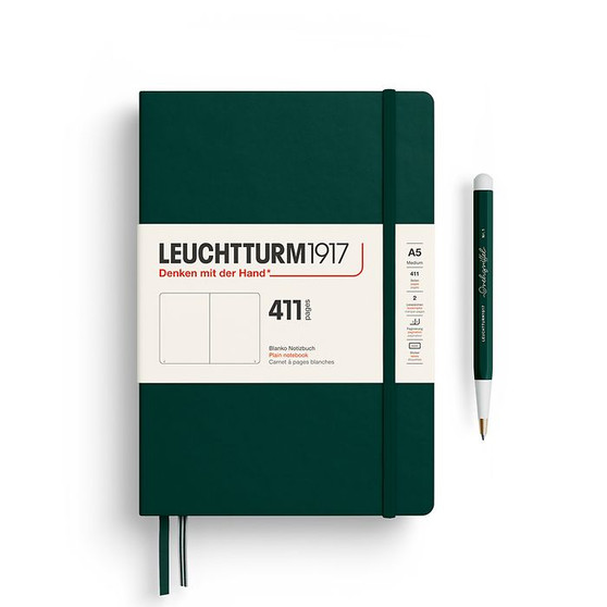 Leuchtturm 1917 Notebook Hardcover Medium (A5) 411 Pages Blank Forest Green